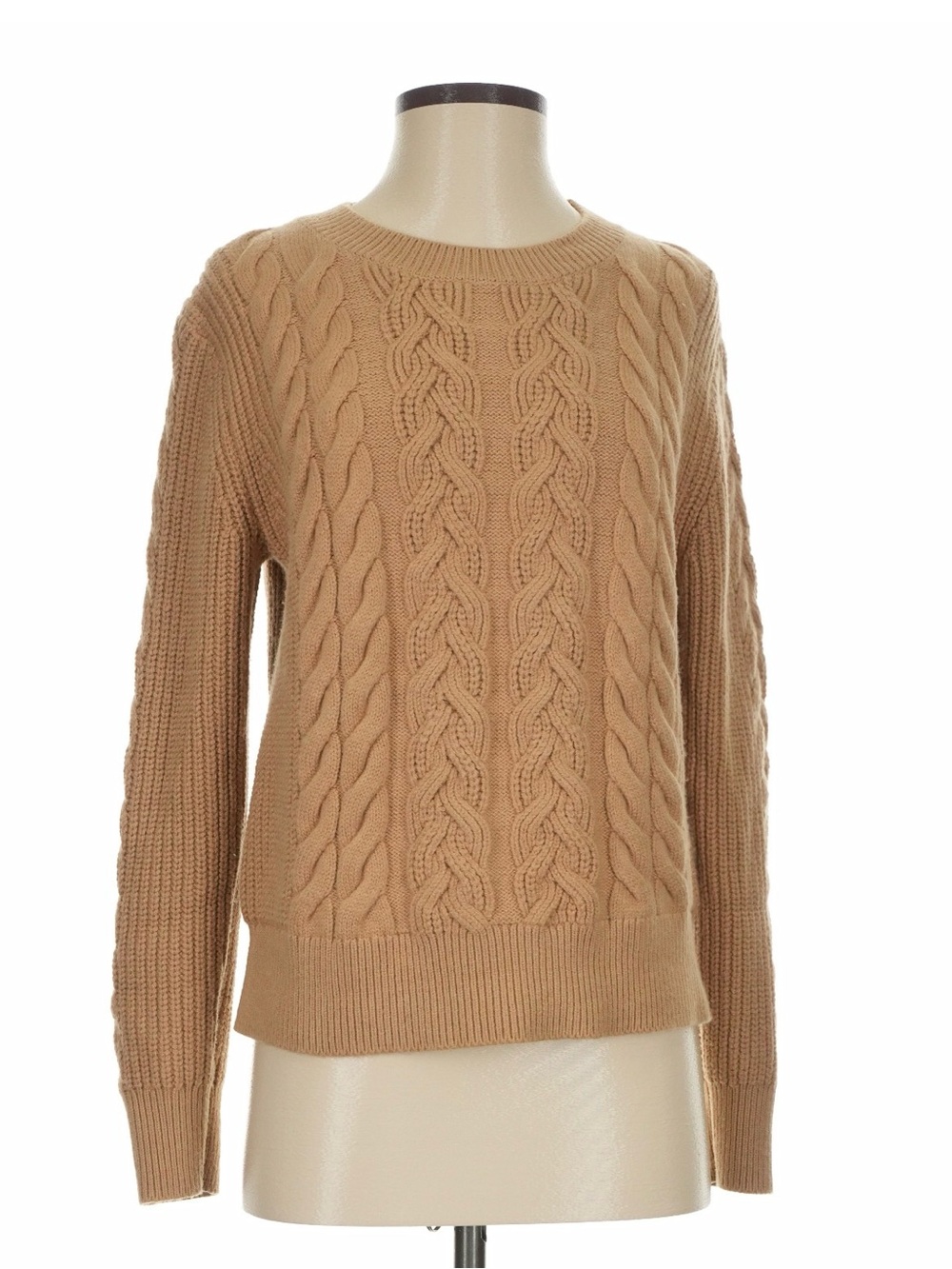Banana Republic Camel Cable Crewneck Sweater